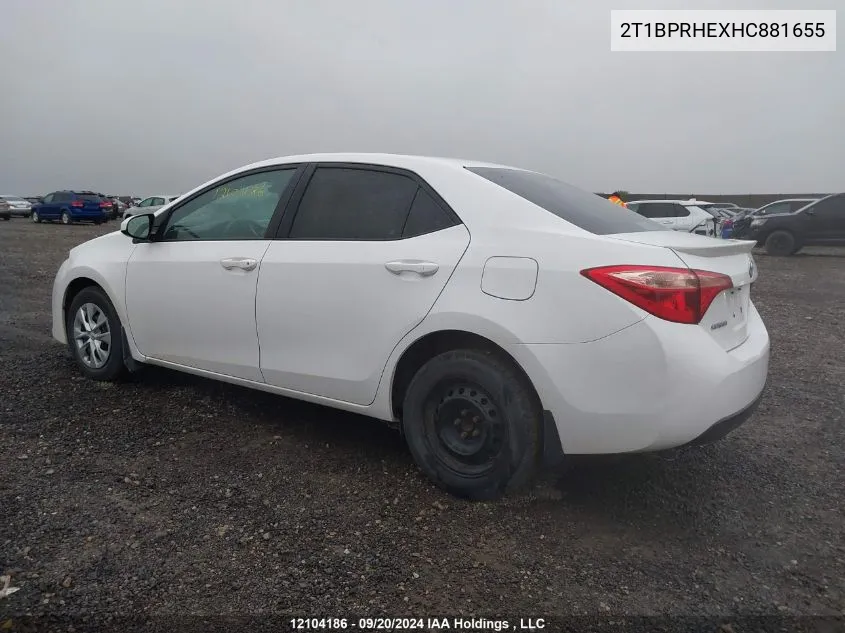 2T1BPRHEXHC881655 2017 Toyota Corolla Le Eco