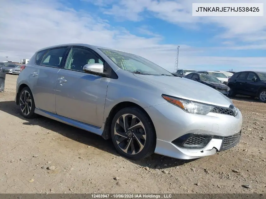 JTNKARJE7HJ538426 2017 Toyota Corolla Im