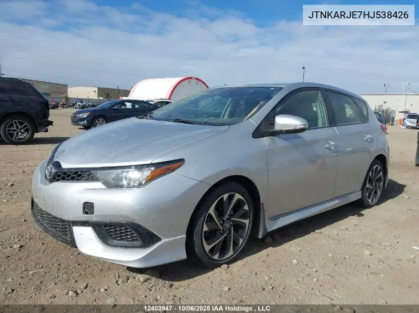 JTNKARJE7HJ538426 2017 Toyota Corolla Im