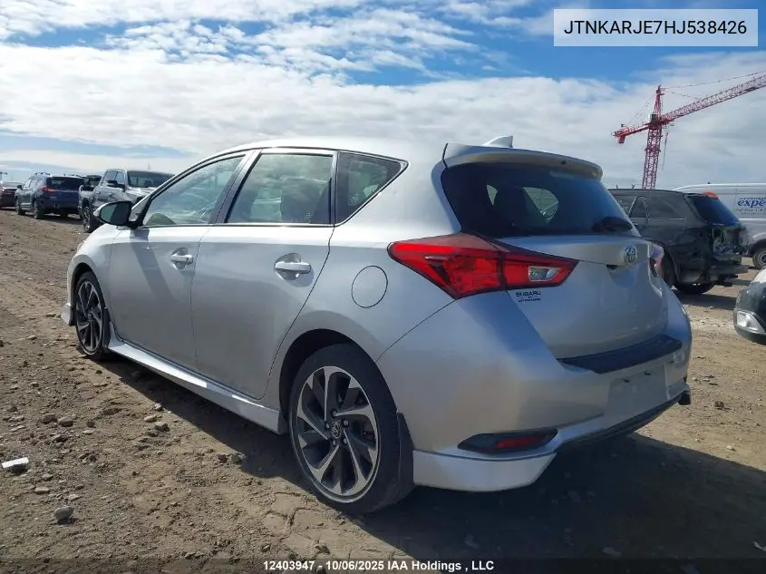 JTNKARJE7HJ538426 2017 Toyota Corolla Im