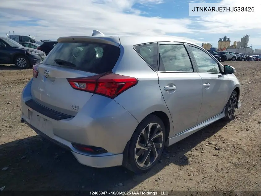 JTNKARJE7HJ538426 2017 Toyota Corolla Im