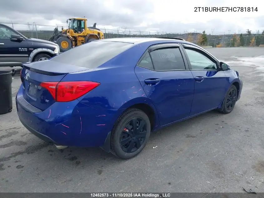 2T1BURHE7HC781814 2017 Toyota Corolla Se