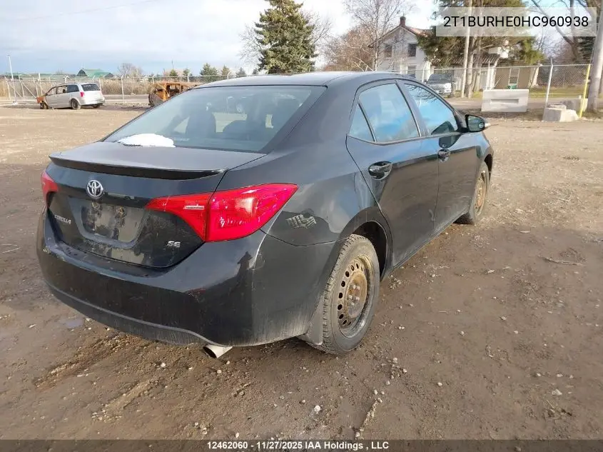 2T1BURHE0HC960938 2017 Toyota Corolla Se