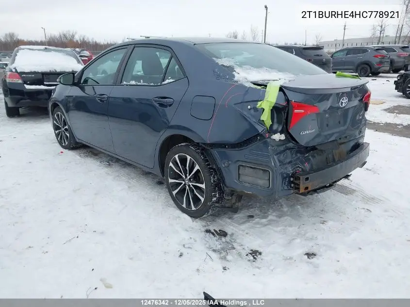 2T1BURHE4HC778921 2017 Toyota Corolla Se