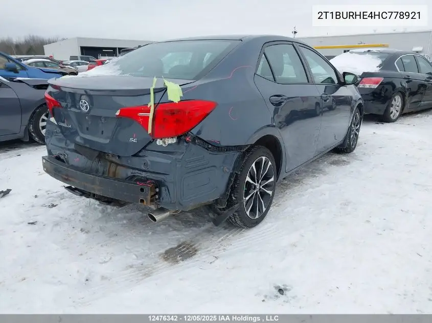 2T1BURHE4HC778921 2017 Toyota Corolla Se