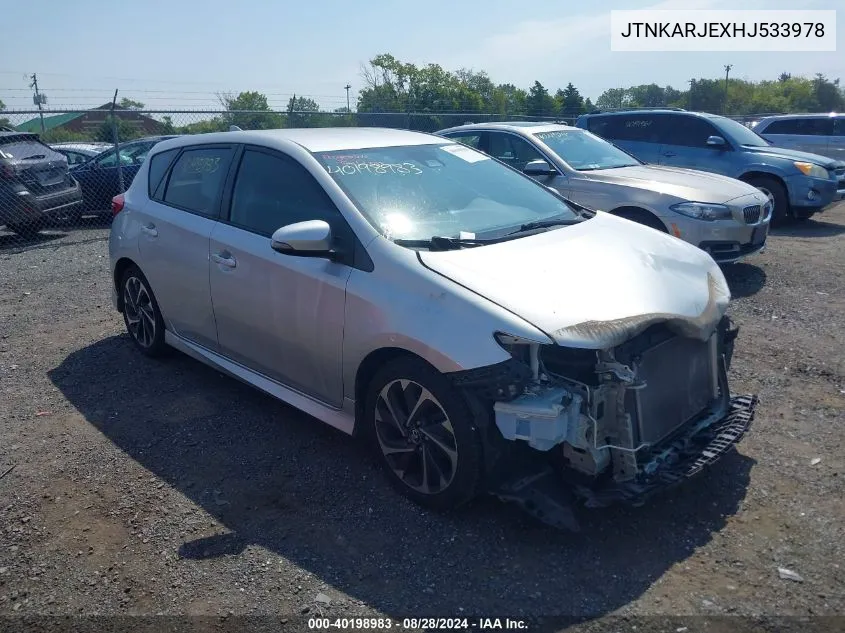 2017 Toyota Corolla Im VIN: JTNKARJEXHJ533978 Lot: 40198983