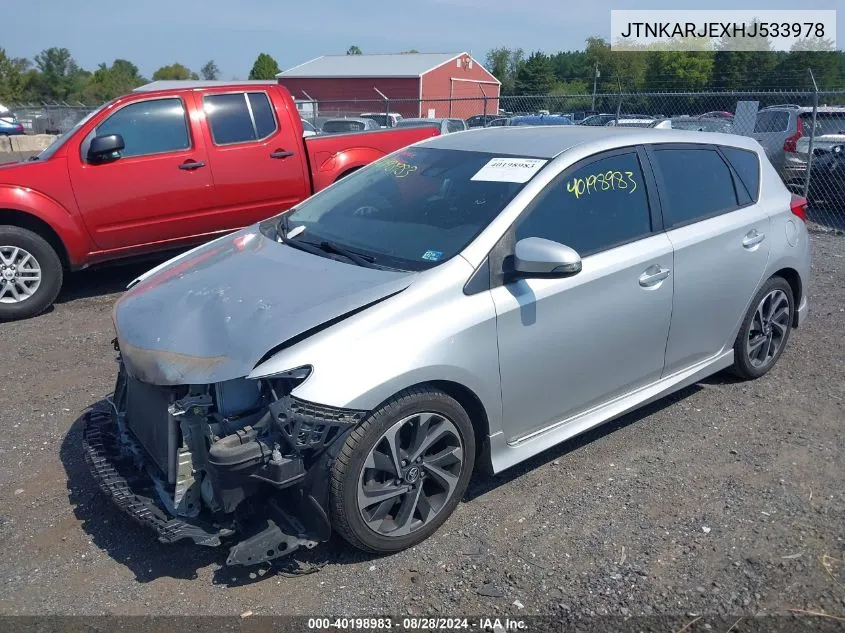 2017 Toyota Corolla Im VIN: JTNKARJEXHJ533978 Lot: 40198983