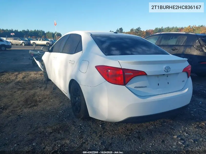 2T1BURHE2HC836167 2017 Toyota Corolla Se