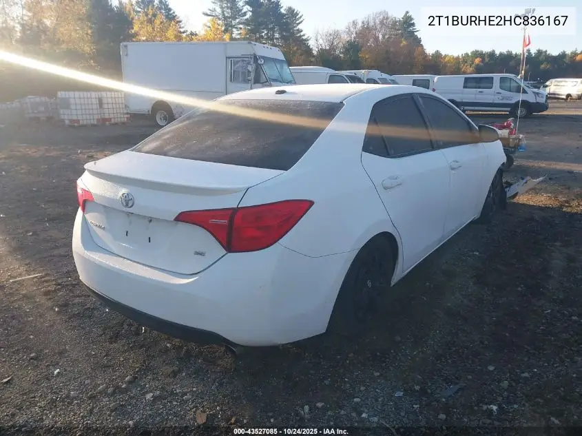 2T1BURHE2HC836167 2017 Toyota Corolla Se