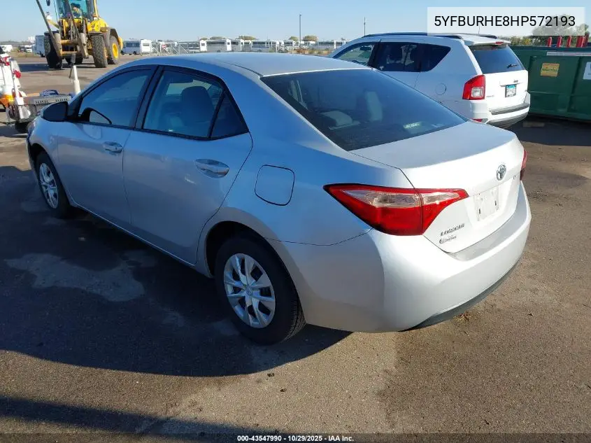 5YFBURHE8HP572193 2017 Toyota Corolla L