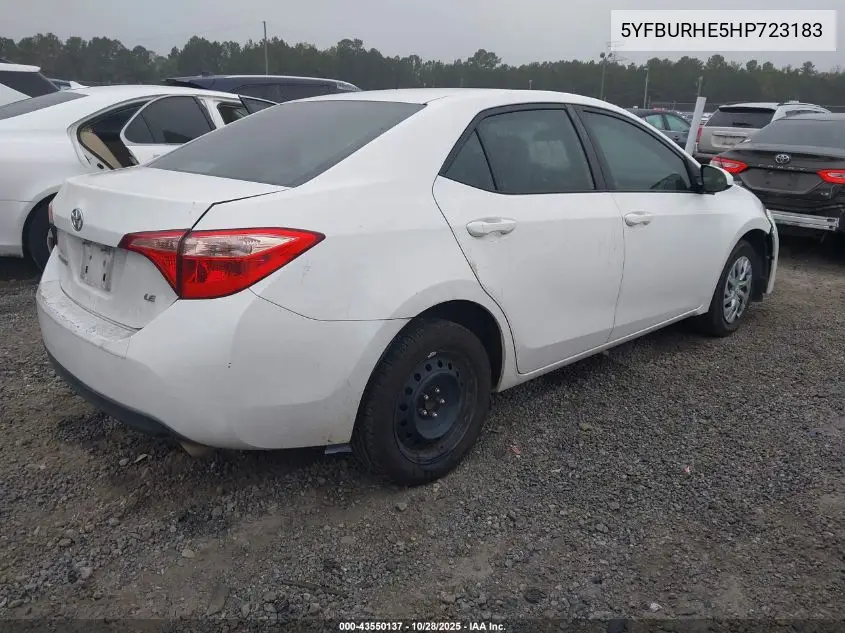5YFBURHE5HP723183 2017 Toyota Corolla Le