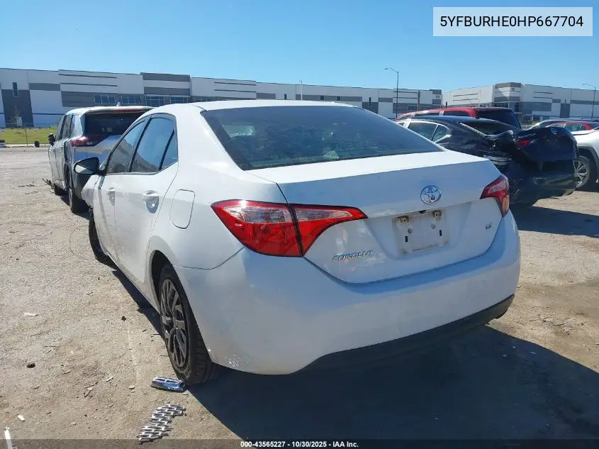 5YFBURHE0HP667704 2017 Toyota Corolla Le