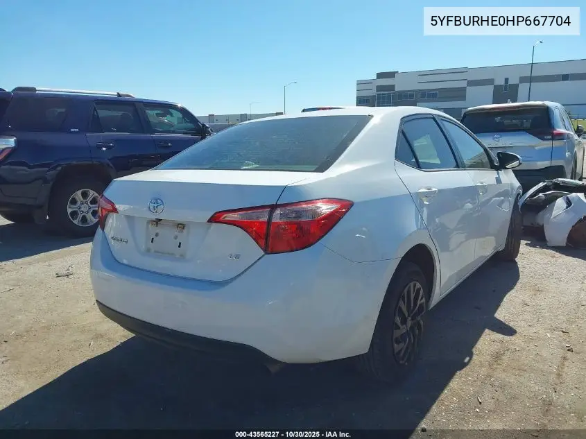 5YFBURHE0HP667704 2017 Toyota Corolla Le