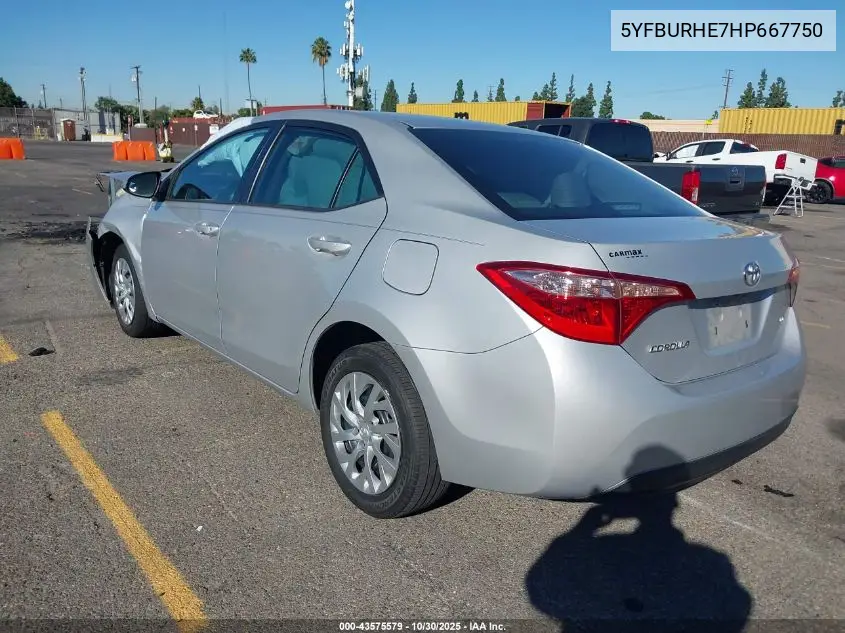 5YFBURHE7HP667750 2017 Toyota Corolla Le
