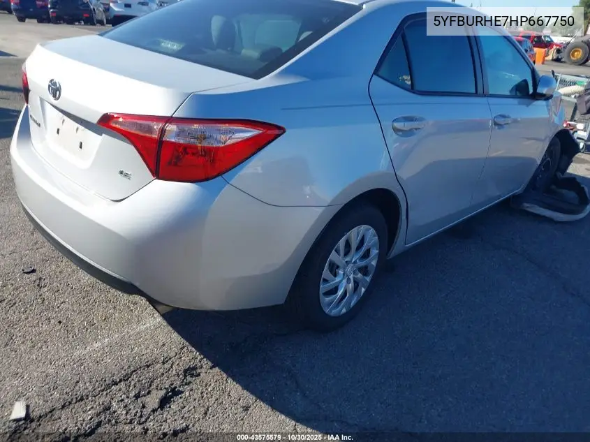 5YFBURHE7HP667750 2017 Toyota Corolla Le