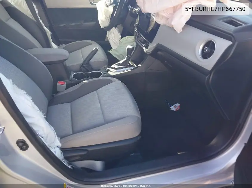 5YFBURHE7HP667750 2017 Toyota Corolla Le