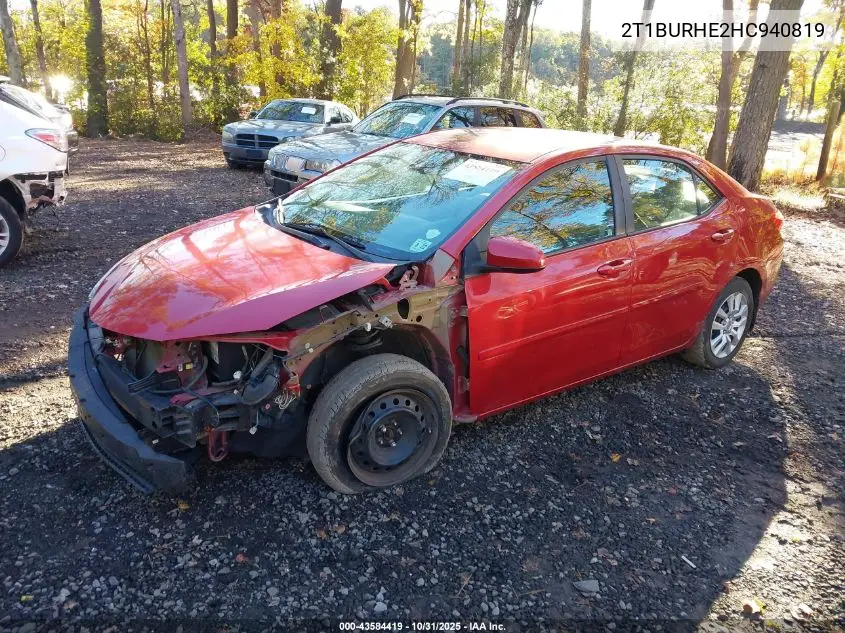 2T1BURHE2HC940819 2017 Toyota Corolla Le