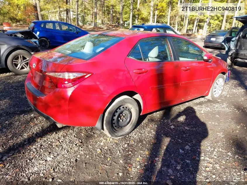 2T1BURHE2HC940819 2017 Toyota Corolla Le