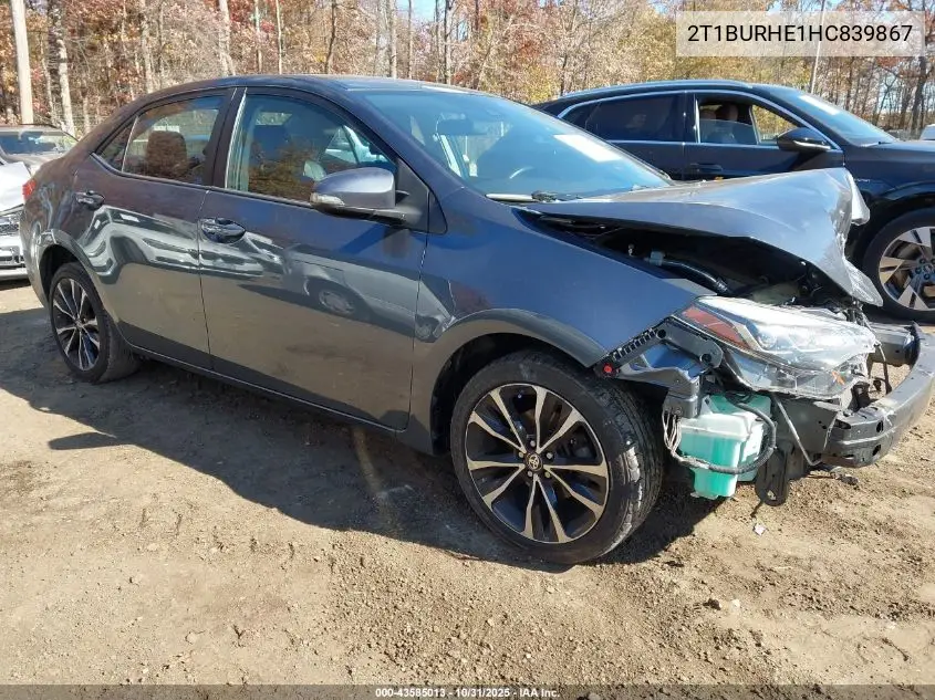 2T1BURHE1HC839867 2017 Toyota Corolla Se