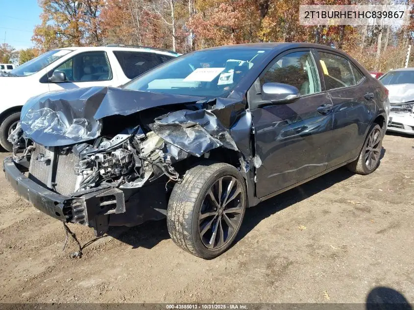 2T1BURHE1HC839867 2017 Toyota Corolla Se