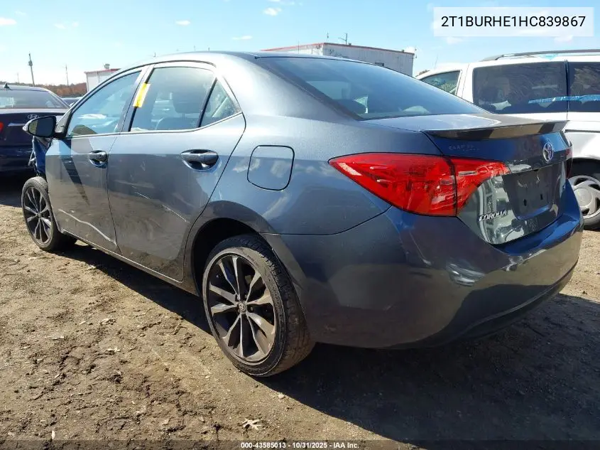 2T1BURHE1HC839867 2017 Toyota Corolla Se