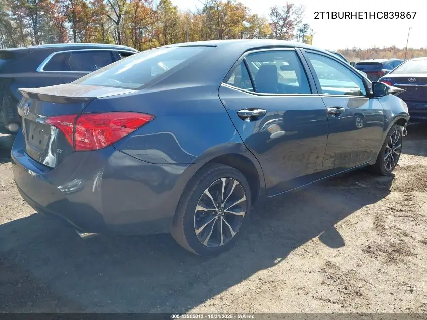 2T1BURHE1HC839867 2017 Toyota Corolla Se