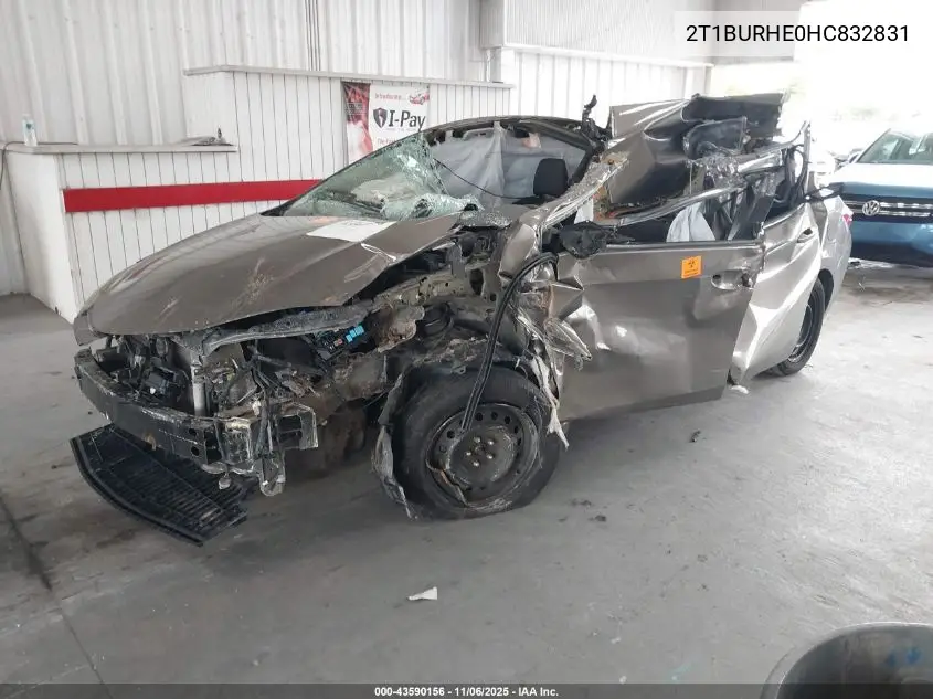 2T1BURHE0HC832831 2017 Toyota Corolla Le