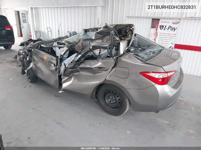2T1BURHE0HC832831 2017 Toyota Corolla Le