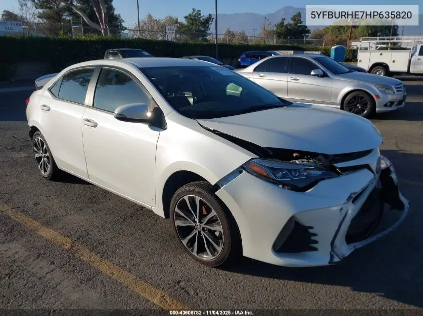 5YFBURHE7HP635820 2017 Toyota Corolla Se