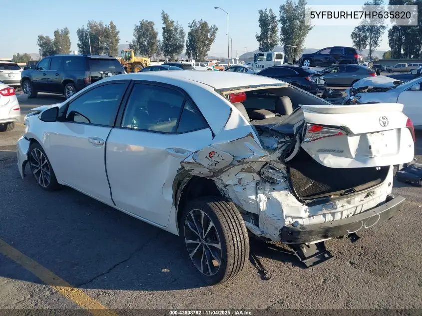5YFBURHE7HP635820 2017 Toyota Corolla Se