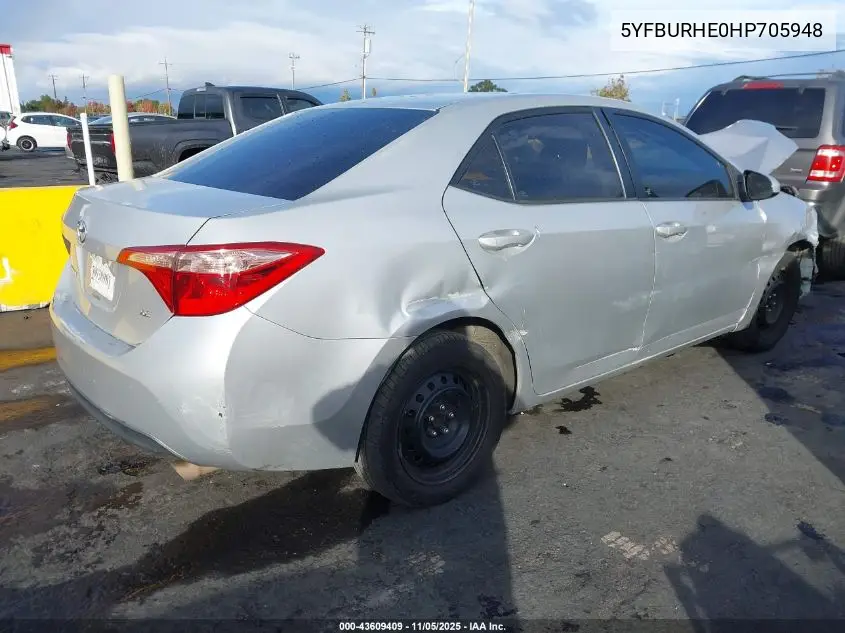 5YFBURHE0HP705948 2017 Toyota Corolla Le