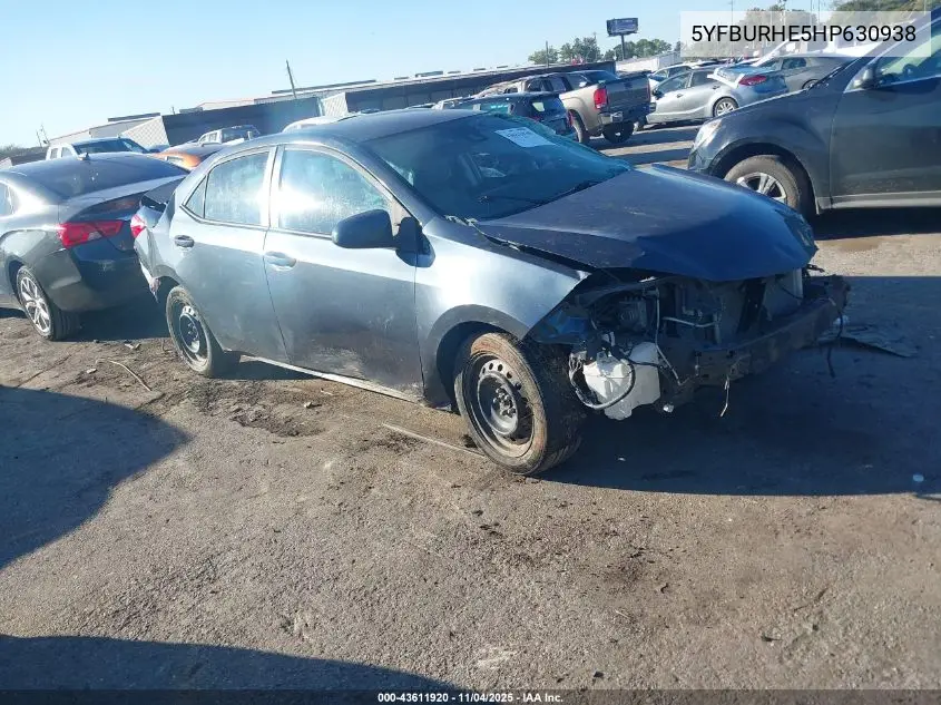 5YFBURHE5HP630938 2017 Toyota Corolla Le