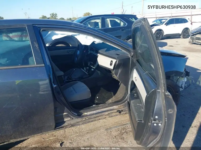 5YFBURHE5HP630938 2017 Toyota Corolla Le
