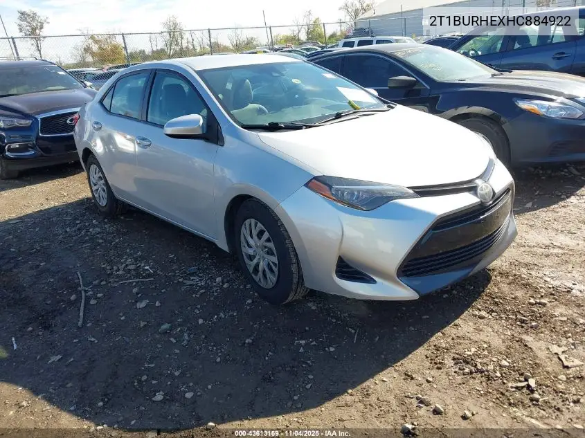 2T1BURHEXHC884922 2017 Toyota Corolla Le