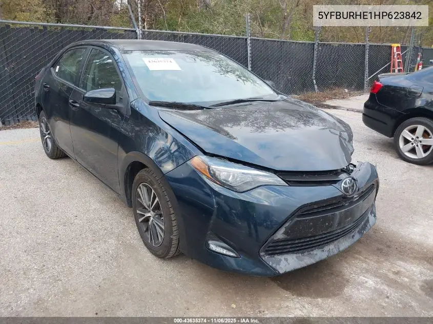 5YFBURHE1HP623842 2017 Toyota Corolla Le