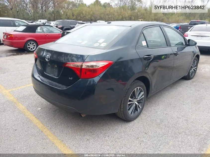 5YFBURHE1HP623842 2017 Toyota Corolla Le