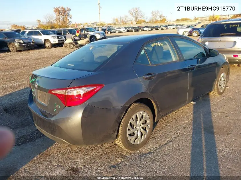 2T1BURHE9HC918770 2017 Toyota Corolla Le