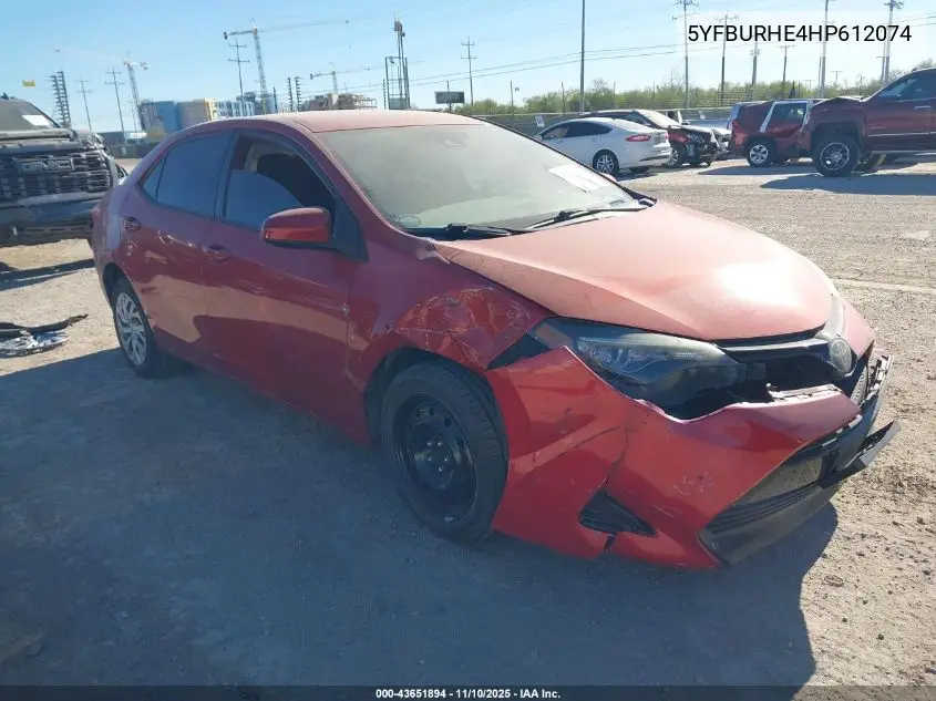 5YFBURHE4HP612074 2017 Toyota Corolla Le