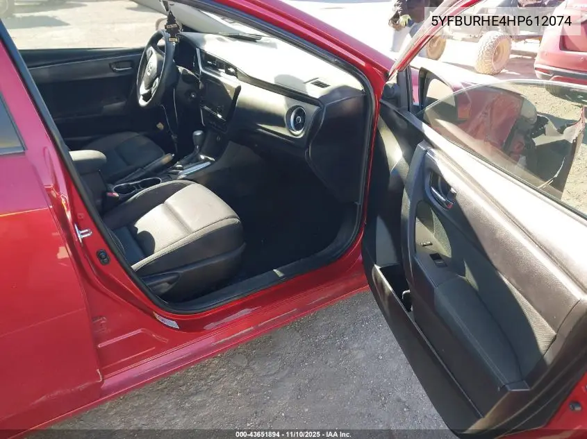 5YFBURHE4HP612074 2017 Toyota Corolla Le