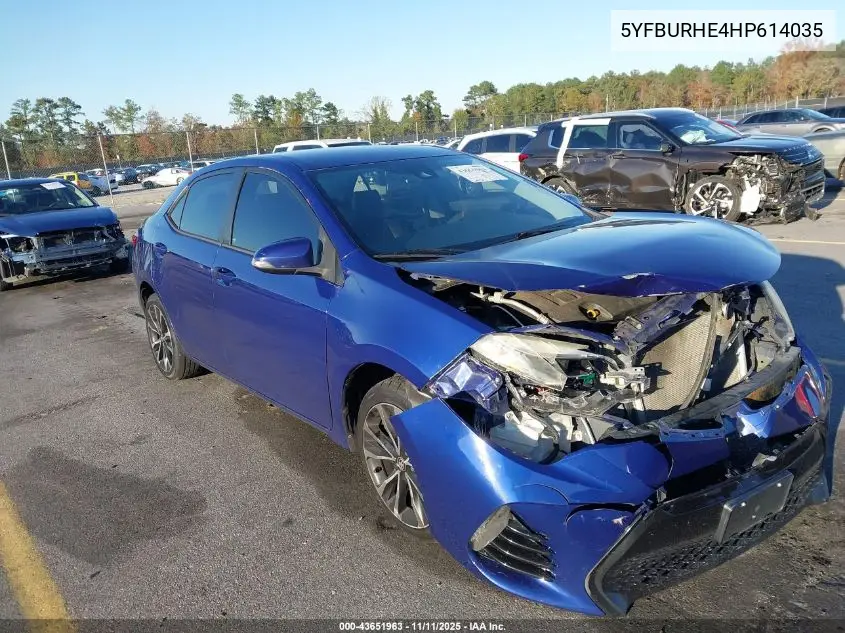 5YFBURHE4HP614035 2017 Toyota Corolla Se