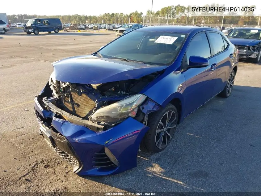 5YFBURHE4HP614035 2017 Toyota Corolla Se