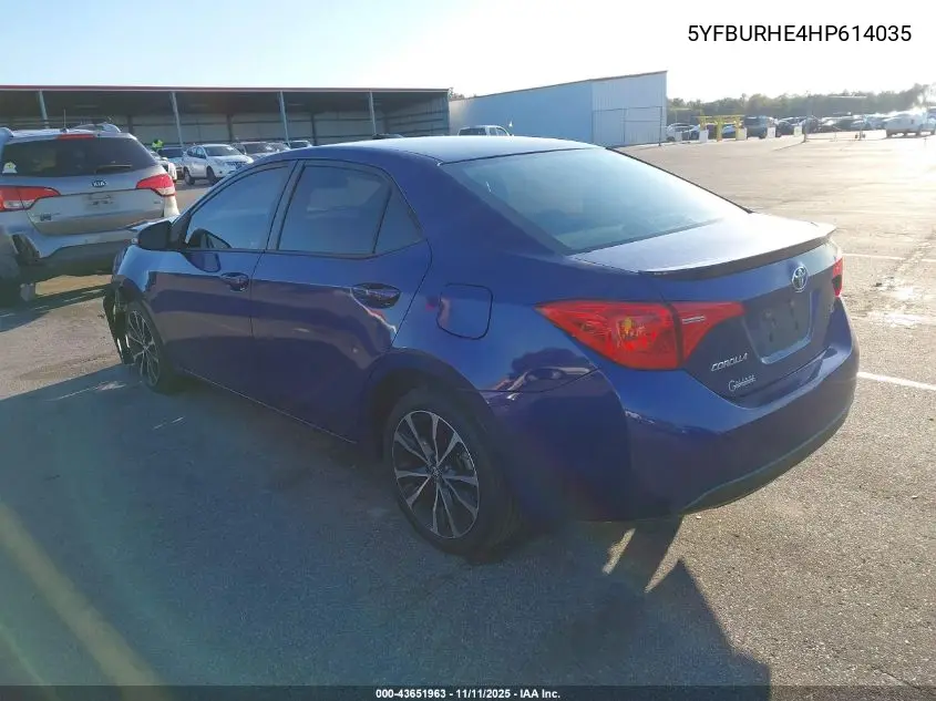 5YFBURHE4HP614035 2017 Toyota Corolla Se