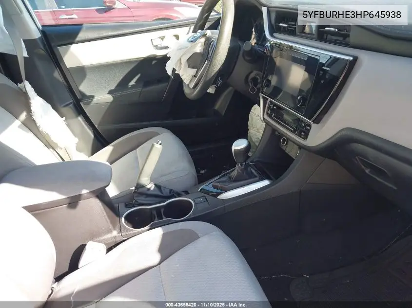 5YFBURHE3HP645938 2017 Toyota Corolla Le