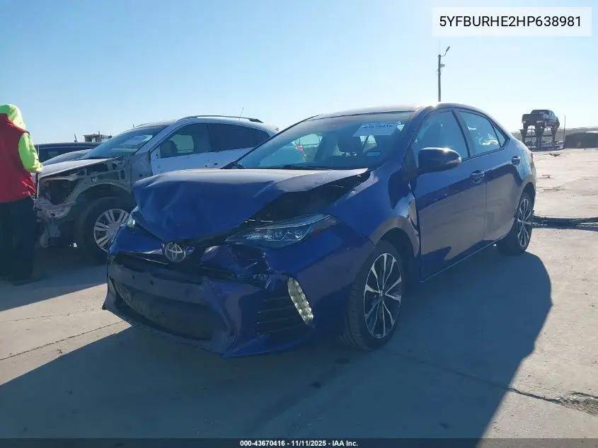 5YFBURHE2HP638981 2017 Toyota Corolla Se