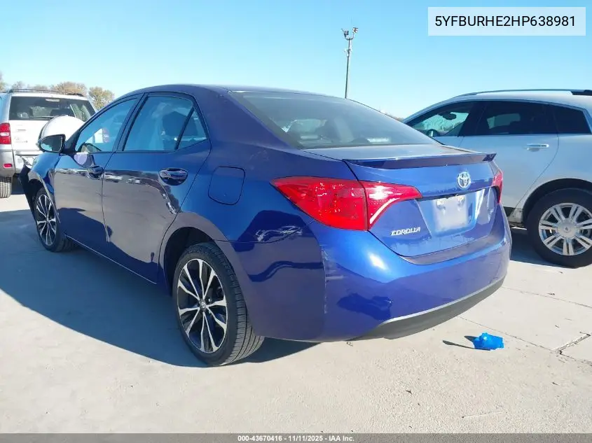 5YFBURHE2HP638981 2017 Toyota Corolla Se
