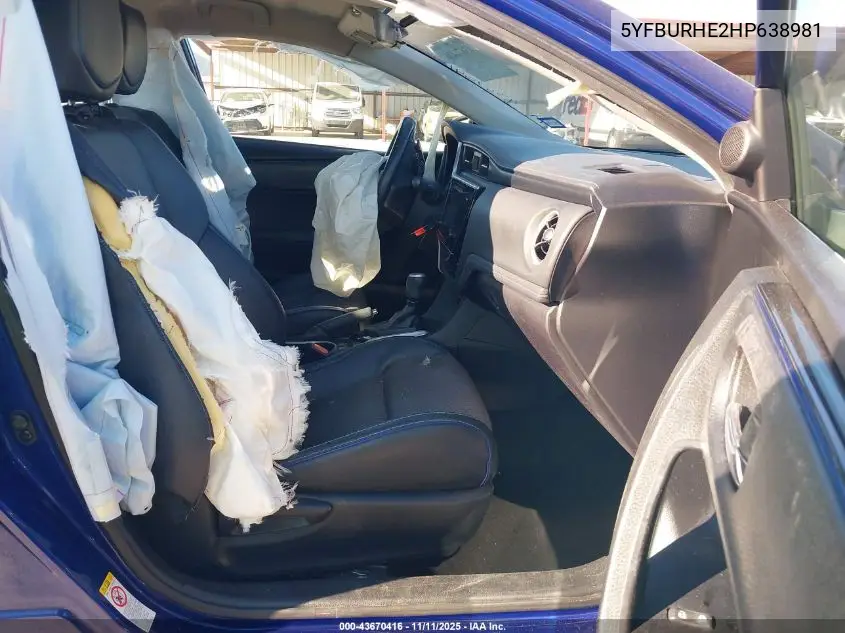 5YFBURHE2HP638981 2017 Toyota Corolla Se