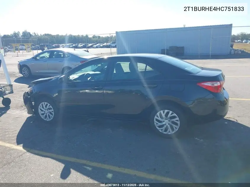2T1BURHE4HC751833 2017 Toyota Corolla Le