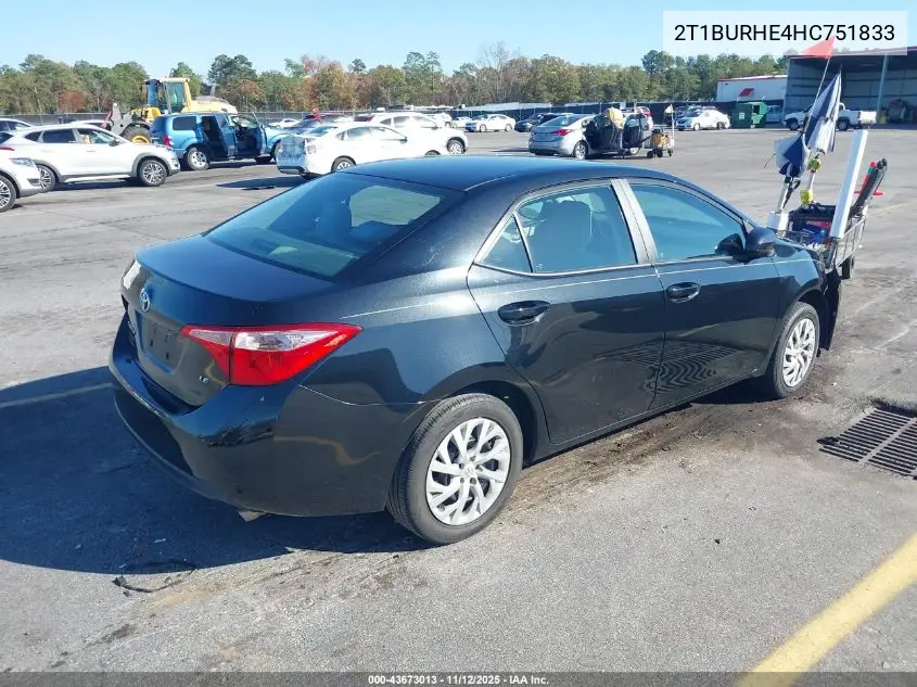 2T1BURHE4HC751833 2017 Toyota Corolla Le