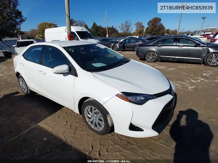 2T1BURHE4HC853939 2017 Toyota Corolla Le