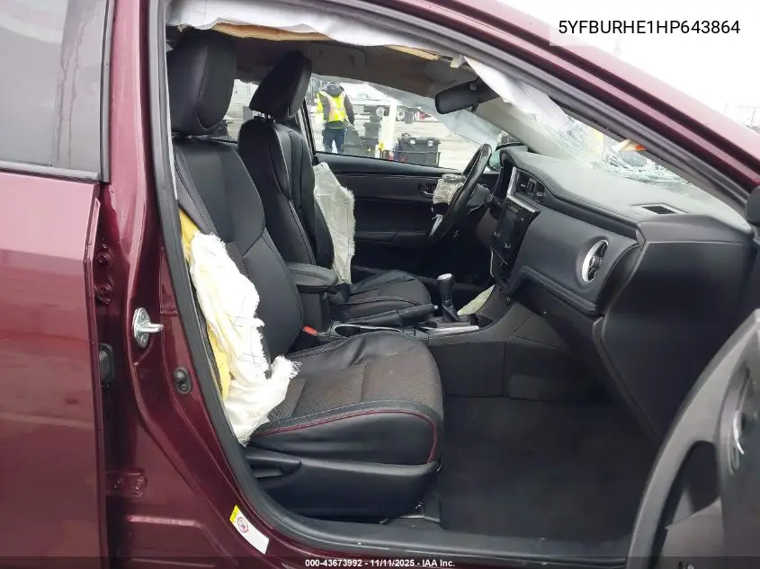 5YFBURHE1HP643864 2017 Toyota Corolla Se Special Edition